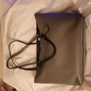 NWT Coach signature chain tote grey